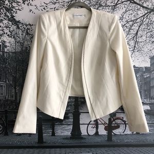Calvin klein cream open front blazer